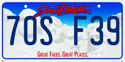 SD license plate 70SF39