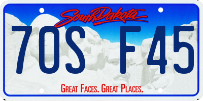 SD license plate 70SF45