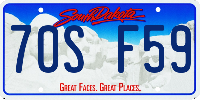 SD license plate 70SF59