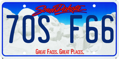 SD license plate 70SF66