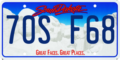 SD license plate 70SF68