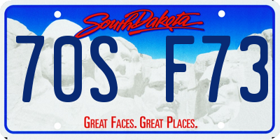 SD license plate 70SF73