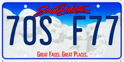 SD license plate 70SF77