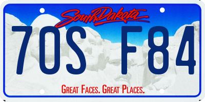 SD license plate 70SF84