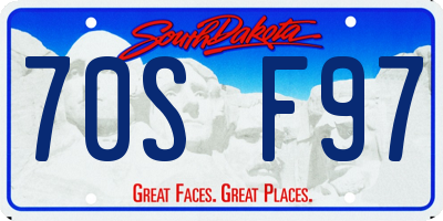 SD license plate 70SF97