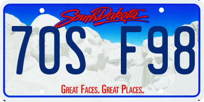 SD license plate 70SF98