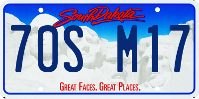 SD license plate 70SM17
