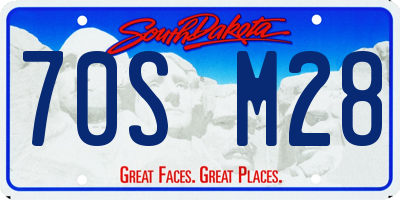 SD license plate 70SM28