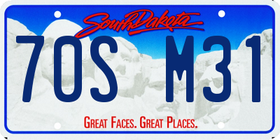 SD license plate 70SM31