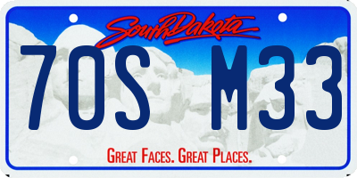 SD license plate 70SM33