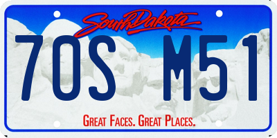 SD license plate 70SM51