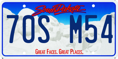 SD license plate 70SM54