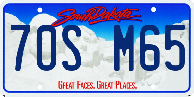 SD license plate 70SM65