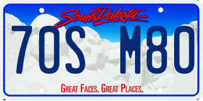 SD license plate 70SM80