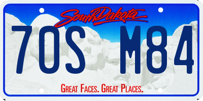 SD license plate 70SM84