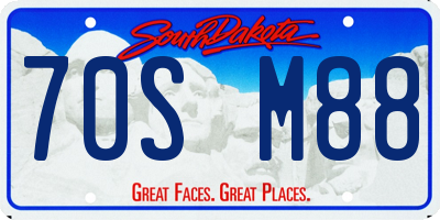 SD license plate 70SM88
