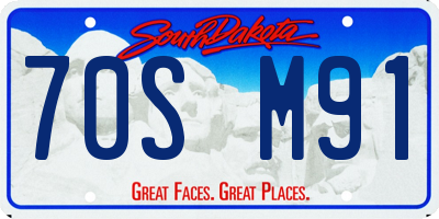 SD license plate 70SM91