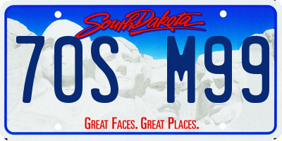 SD license plate 70SM99