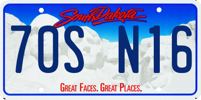 SD license plate 70SN16