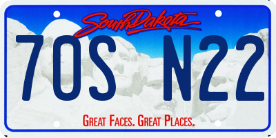 SD license plate 70SN22