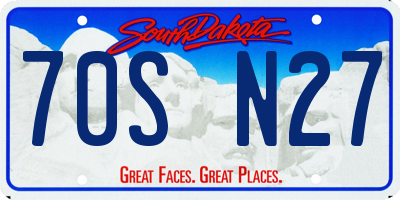 SD license plate 70SN27