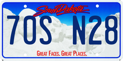 SD license plate 70SN28