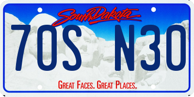 SD license plate 70SN30