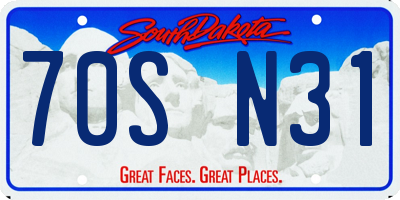 SD license plate 70SN31