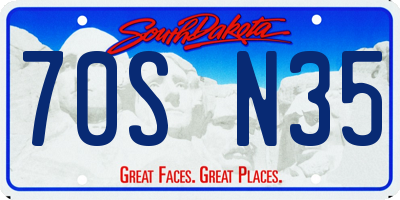SD license plate 70SN35