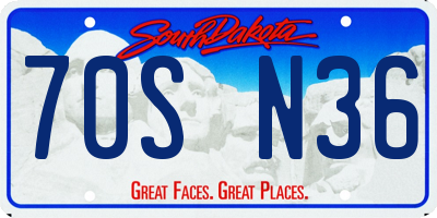SD license plate 70SN36