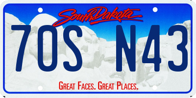 SD license plate 70SN43
