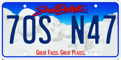 SD license plate 70SN47