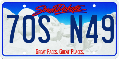 SD license plate 70SN49