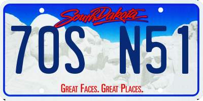 SD license plate 70SN51