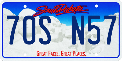 SD license plate 70SN57