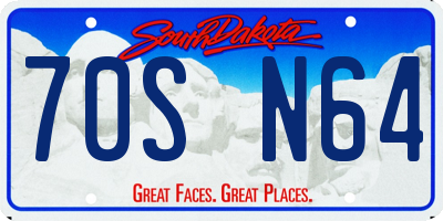 SD license plate 70SN64