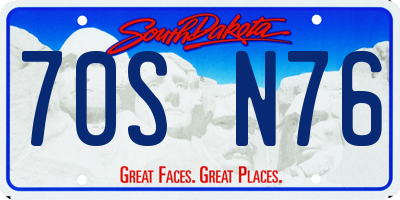 SD license plate 70SN76