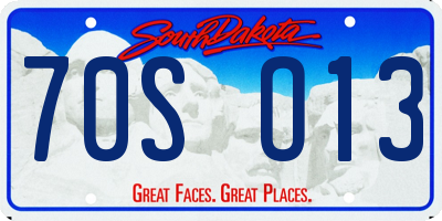 SD license plate 70SO13