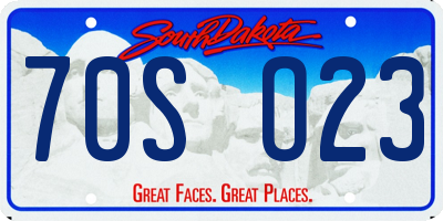 SD license plate 70SO23