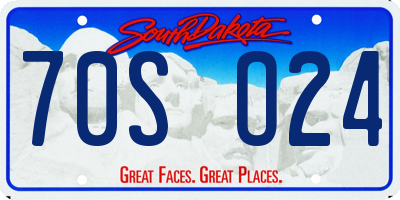 SD license plate 70SO24