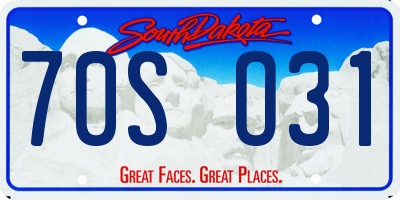 SD license plate 70SO31