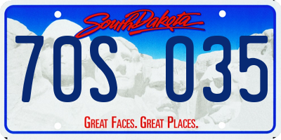 SD license plate 70SO35