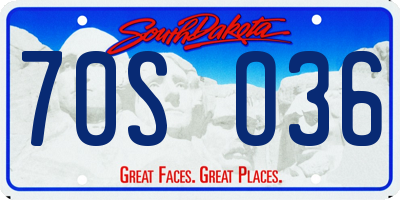 SD license plate 70SO36