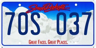 SD license plate 70SO37