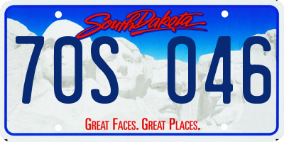 SD license plate 70SO46