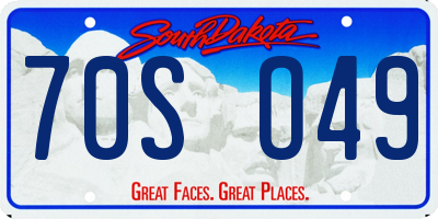 SD license plate 70SO49