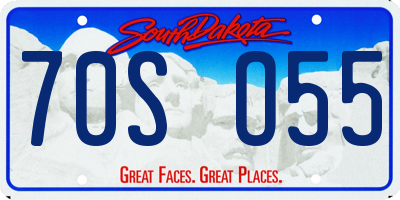 SD license plate 70SO55