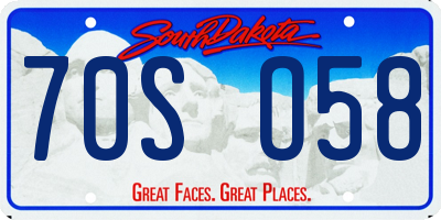 SD license plate 70SO58
