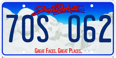 SD license plate 70SO62