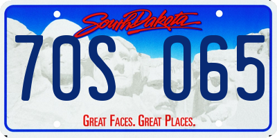 SD license plate 70SO65